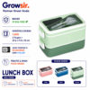 GROWSIR Lunch Box BPA FREE Kotak Bekal Anti Tumpah 2 Tingkat 1600ml 800ml Kotak makan Wadah Bekal FREE Sendok Garpu Tempat Saus FH032