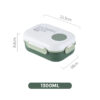 GROWSIR Lunch Box BPA FREE Kotak Bekal Anti Tumpah 3 Sekat 1300ml Kotak makan Wadah Bekal GRATIS Sendok Garpu Tempat Saus FH040