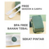 GROWSIR Lunch Box BPA FREE Kotak Bekal Anti Tumpah 4 Sekat 1200ml Bisa dilepas Kotak makan Wadah Bekal FREE Sendok Garpu Tempat Saus FH041