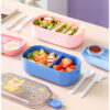 GROWSIR Lunch Box Kotak Bekal Anak Anti Tumpah 2 Tingkat 1400ml 800ml BPA FREE Kotak makan Lucu Wadah Bekal FREE Sendok Tempat Saus FH026
