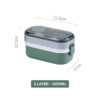 GROWSIR Lunch Box Kotak Bekal Anti Tumpah 2 Tingkat 1400ml BPA FREE Kotak makan Wadah Bekal FREE Sendok Garpu Tempat Saus FH029
