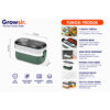 GROWSIR Lunch Box Kotak Bekal Anti Tumpah 2 Tingkat 1400ml BPA FREE Kotak makan Wadah Bekal FREE Sendok Garpu Tempat Saus FH029