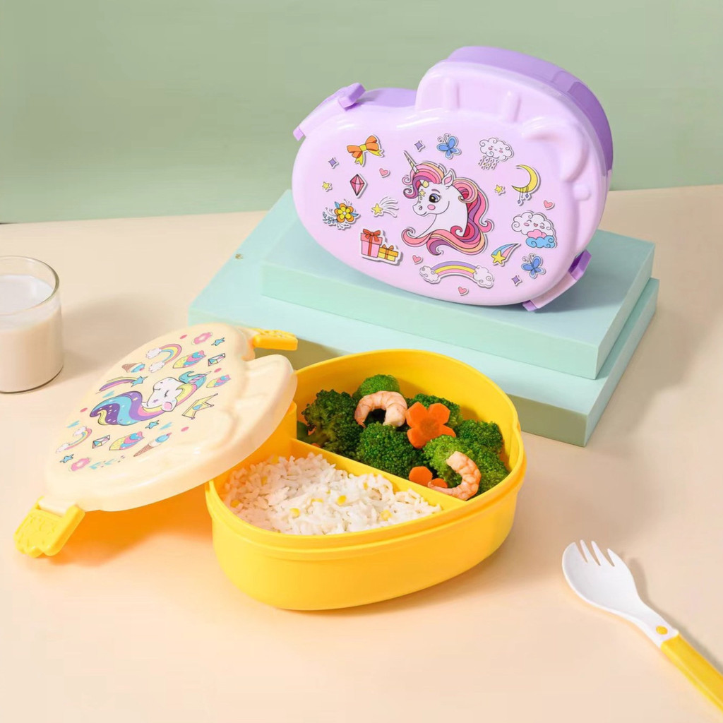 GROWSIR Lunch Box Set Tumbler Anak Uniqorn | Kotak Makan Sekat Food Grade Microwave Safe Bekal Sekolah FH073