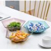 GROWSIR Mangkok Aesthetic Geometris Plastik Serbaguna Wadah Sayur Snack Transparan PZ027