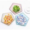GROWSIR Mangkok Aesthetic Geometris Plastik Serbaguna Wadah Sayur Snack Transparan PZ027