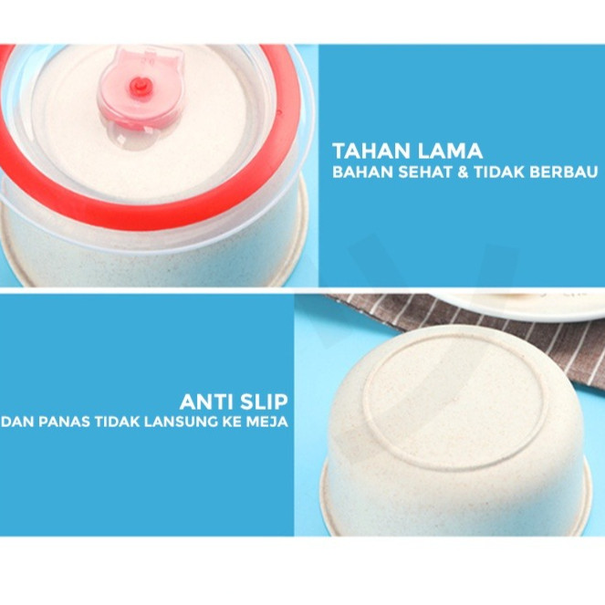 GROWSIR Mangkuk Kedap Udara 3 in 1 Kotak Pengawet Dengan Penutup Gandum Mangkok Berkapasitas Besar Souvenir Hadiah PZ009
