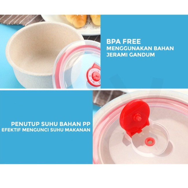 GROWSIR Mangkuk Kedap Udara 3 in 1 Kotak Pengawet Dengan Penutup Gandum Mangkok Berkapasitas Besar Souvenir Hadiah PZ009