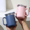 GROWSIR Mug Stainless Steel SUS304 500ml Double Wall Tumbler Kopi Anti Bocor Gelas Termos dengan Tutup & Sendok BZ055