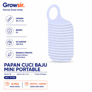 GROWSIR Papan Cuci Baju Mini Portable Alas Penggilas Cuci Pakaian Travel XY106