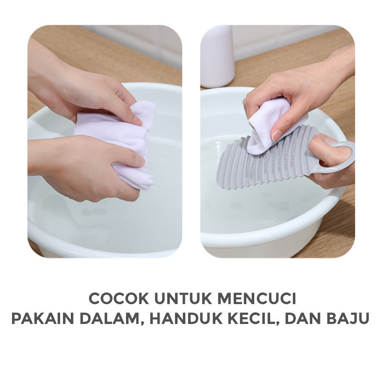 GROWSIR Papan Cuci Baju Mini Portable Alas Penggilas Cuci Pakaian Travel XY106