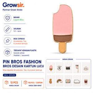 GROWSIR Pin Bros Fashion Bros Desain Kartun Lucu Gaya Korea Untuk Aksesoris Perhiasan SP035