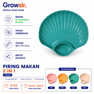 GROWSIR Piring Kerang Aesthetic Wheat Straw Plate Wadah Saji Buah & Snack PZ002