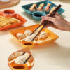 GROWSIR Piring Makan 2 in 1 Tempat Saus Kecap Bahan Tebal Serbaguna Tempat Snack BPA FREE PZ001