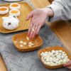 GROWSIR Piring Serbaguna Motif Kayu Rounded Square | Tempat Sayur Sajian Makan Dessert Snack | Ringan & Elegan PZ024