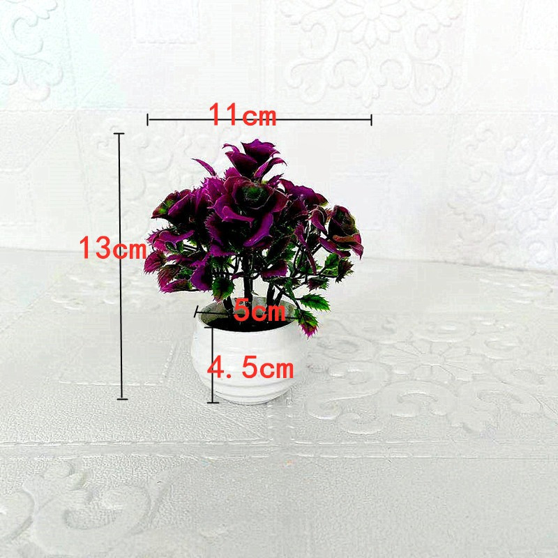 GROWSIR Pot Bunga Conjoined Rose Plastik Artificial Aesthetic Vas Tanaman Hias Mini Estetik TH026