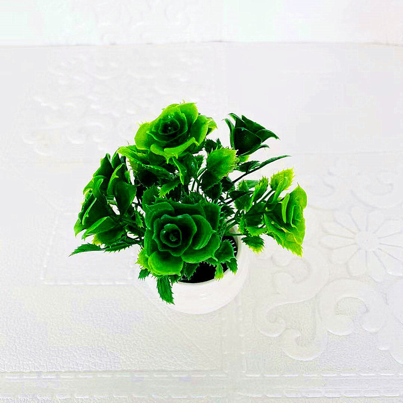 GROWSIR Pot Bunga Conjoined Rose Plastik Artificial Aesthetic Vas Tanaman Hias Mini Estetik TH026