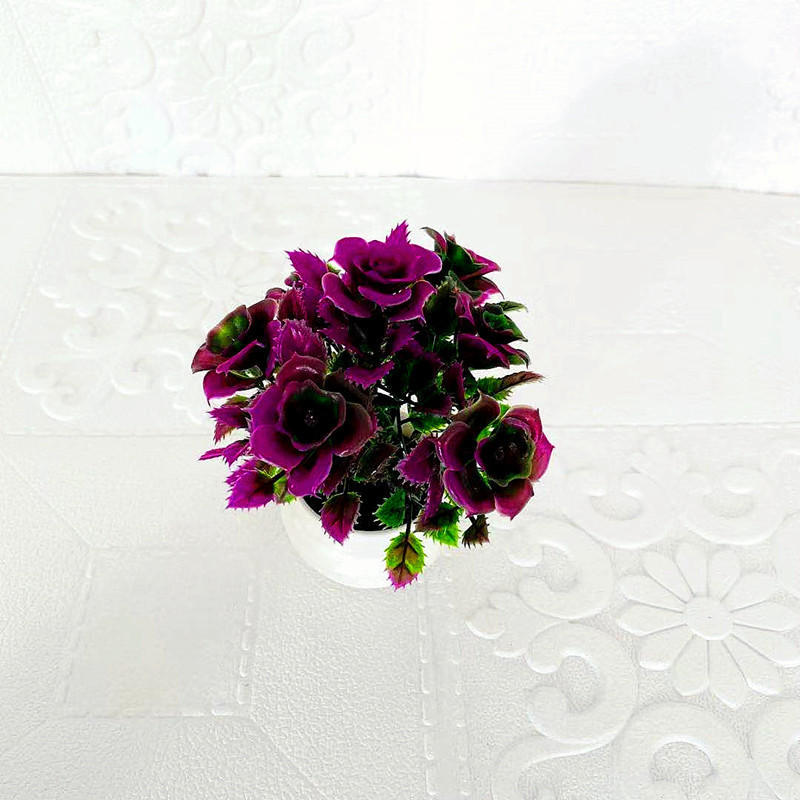 GROWSIR Pot Bunga Conjoined Rose Plastik Artificial Aesthetic Vas Tanaman Hias Mini Estetik TH026