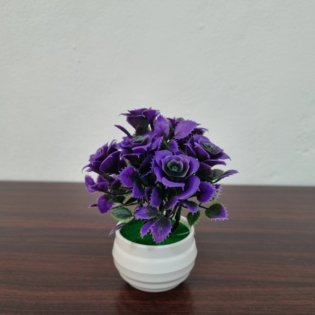 GROWSIR Pot Bunga Conjoined Rose Plastik Artificial Aesthetic Vas Tanaman Hias Mini Estetik TH026