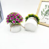 GROWSIR Pot Bunga Mawar Aesthetic Artificial 12x11cm | Tanaman Hias Plastik Realistis Dekorasi Rumah Meja Estetik TH042