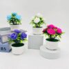GROWSIR Pot Bunga Mawar Artificial Mini 11x10cm | Tanaman Hias Plastik Dekorasi Meja Rumah Kantor TH037