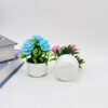 GROWSIR Pot Bunga Mawar Artificial Mini 11x10cm | Tanaman Hias Plastik Dekorasi Meja Rumah Kantor TH037