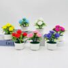GROWSIR Pot Bunga Mawar Artificial Mini 11x10cm | Tanaman Hias Plastik Dekorasi Meja Rumah Kantor TH037