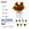GROWSIR Pot Bunga Mawar Artificial Mini Aesthetic | Tanaman Hias Dekorasi Rumah Meja Estetik TH036