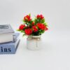 GROWSIR Pot Bunga Mawar Artificial Mini Aesthetic | Tanaman Hias Dekorasi Rumah Meja Estetik TH036