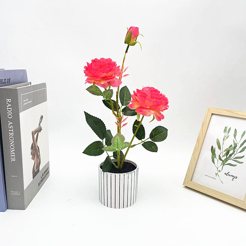 GROWSIR Pot Bunga Peony Artificial Aesthetic | Bunga Peony Plastik Tanaman Hias Dekorasi Meja & Ruangan | Bunga Artificial Premium TH033