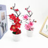 GROWSIR Pot Tanaman Bonsai Bunga Plum Artificial | Bonsai Bunga Plastik Mini Dekorasi Rumah Meja Aesthetic TH039