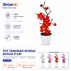 GROWSIR Pot Tanaman Bonsai Bunga Plum Artificial | Bonsai Bunga Plastik Mini Dekorasi Rumah Meja Aesthetic TH039