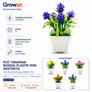 GROWSIR Pot Tanaman Bonsai Plastik Mini Aesthetic Vas Bunga Hiasan Artificial Estetik TH017