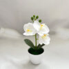 GROWSIR Pot Tanaman Bunga Anggrek Artificial Mini | Bunga Anggrek Plastik Phalaenopsis Dekorasi Rumah Aesthetic TH030