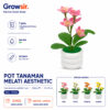 GROWSIR Pot Tanaman Bunga Melati Artificial Mini | Bunga Melati Plastik Tanaman Hias Dekorasi Meja Rumah TH044