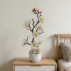 GROWSIR Pot Tanaman Bunga Plum Wintersweet Artificial | Bunga Plum Plastik Bonsai Mini Dekorasi Rumah Meja Aesthetic TH045