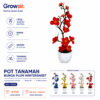 GROWSIR Pot Tanaman Bunga Plum Wintersweet Artificial | Bunga Plum Plastik Bonsai Mini Dekorasi Rumah Meja Aesthetic TH045