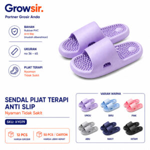 GROWSIR Sendal Pijat Terapi Anti Slip Nyaman Tidak Sakit | Massage Slipper Sandal Rumah Pria Wanita Slop Sendal Refleksi XY079