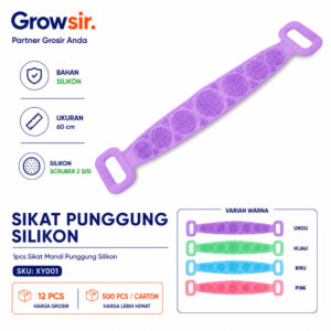 GROWSIR Sikat Punggung Silikon Shower Puff Spons Bath Mandi Scrub Alat Gosok Badan Scrubber Silicone XY001