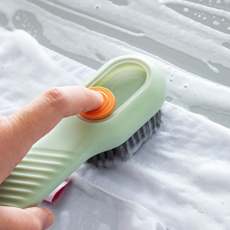 GROWSIR Sikat Sepatu Isi Sabun Otomatis Multifungsi Sikat Baju dengan Dispenser Sabun Cair Praktis