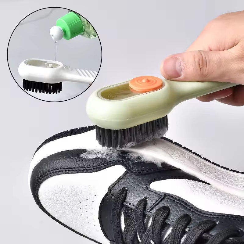 GROWSIR Sikat Sepatu Isi Sabun Otomatis Multifungsi Sikat Baju dengan Dispenser Sabun Cair Praktis