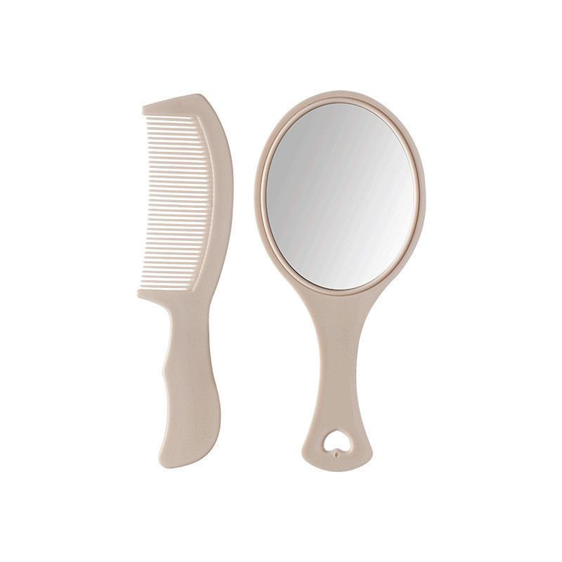 GROWSIR Sisir & Cermin Portable Set 2 Pcs | Sisir Gigi Rapat + Cermin Tangan | Ringkas & Praktis | Teman Berpergian MZ025