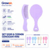 GROWSIR Sisir & Cermin Portable Set 2 Pcs | Sisir Gigi Rapat + Cermin Tangan | Ringkas & Praktis | Teman Berpergian MZ025