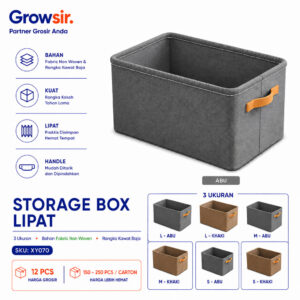 GROWSIR Storage box Lipat kotak penyimpanan baju tahan air box baju mainan, pakaian dalam, pakaian box penyimpanan serbaguna XY070