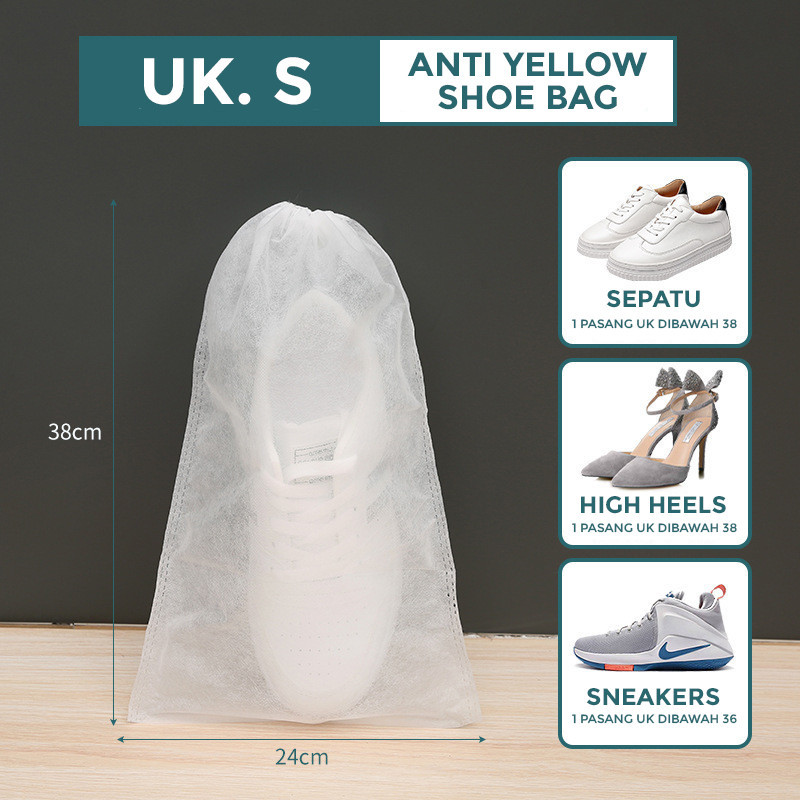 GROWSIR Tas Serut Sepatu Anti Kuning Pouch Travel Multifungsi Shoes Bag Penyimpanan Cover Sepatu dan Sendal Kantong Sepatu Tali Serut Serbaguna XY089