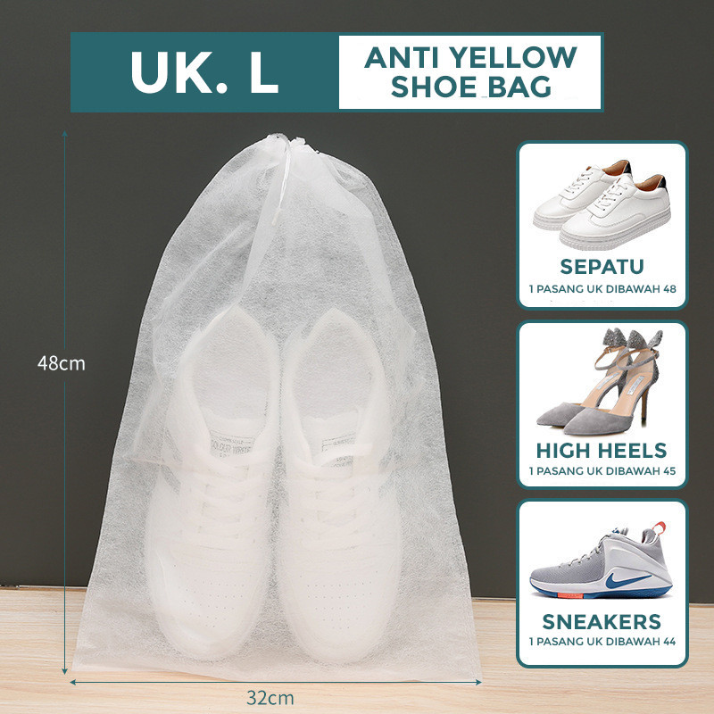 GROWSIR Tas Serut Sepatu Anti Kuning Pouch Travel Multifungsi Shoes Bag Penyimpanan Cover Sepatu dan Sendal Kantong Sepatu Tali Serut Serbaguna XY089