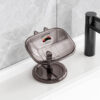 GROWSIR Tempat Sabun Wastafel Berdiri dengan Drainase | Rak Sabun Mewah Elegan Cuci Tangan Hemat Tempat | Soap Dish Multifungsi XY150