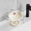 GROWSIR Tempat Sabun Wastafel Berdiri dengan Drainase | Rak Sabun Mewah Elegan Cuci Tangan Hemat Tempat | Soap Dish Multifungsi XY150