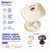 GROWSIR Tempat Sabun Wastafel Berdiri dengan Drainase | Rak Sabun Mewah Elegan Cuci Tangan Hemat Tempat | Soap Dish Multifungsi XY150