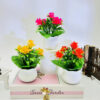 GROWSIR Vas Bunga Mawar Artificial Plastik Mini Tanaman Hias Aesthetic Mini Pot Rose Hiasan Estetik TH013