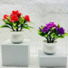 GROWSIR Vas Bunga Mawar Artificial Plastik Mini Tanaman Hias Aesthetic Mini Pot Rose Hiasan Estetik TH013